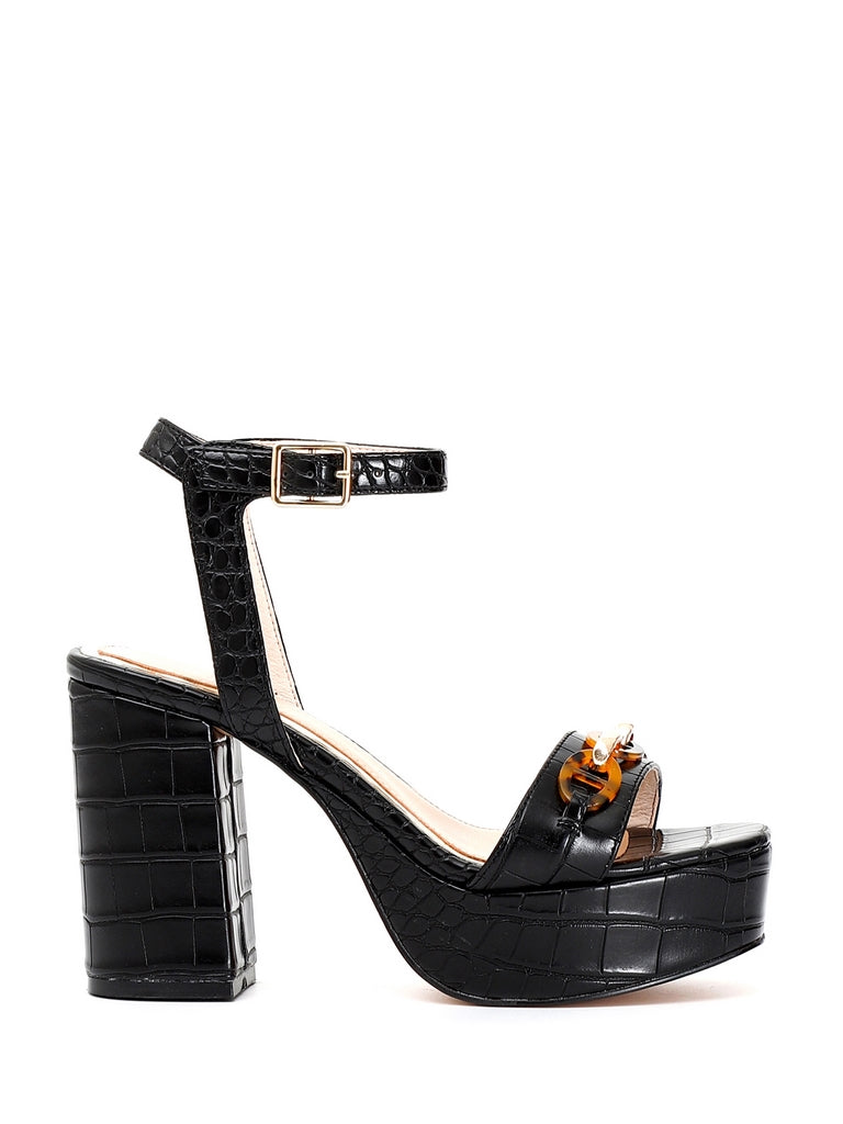 Sandali tacco Nero Cafenoir