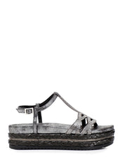 Sandali zeppa Grigio Cafenoir