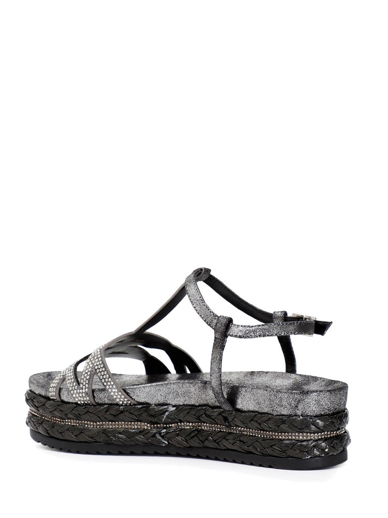 Sandali zeppa Grigio Cafenoir