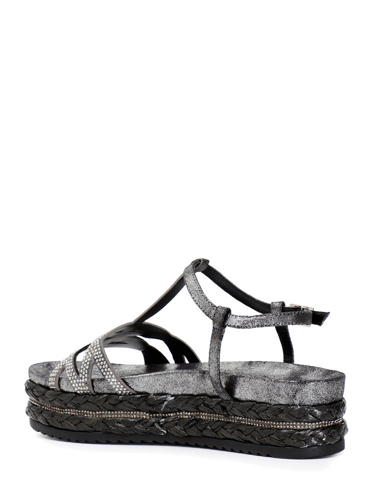 Sandali zeppa Grigio Cafenoir