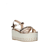 Sandali zeppa Beige Gold&gold