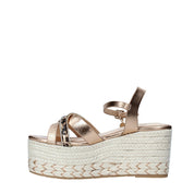 Sandali zeppa Beige Gold&gold