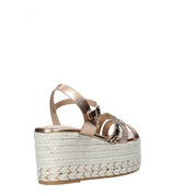 Sandali zeppa Beige Gold&gold