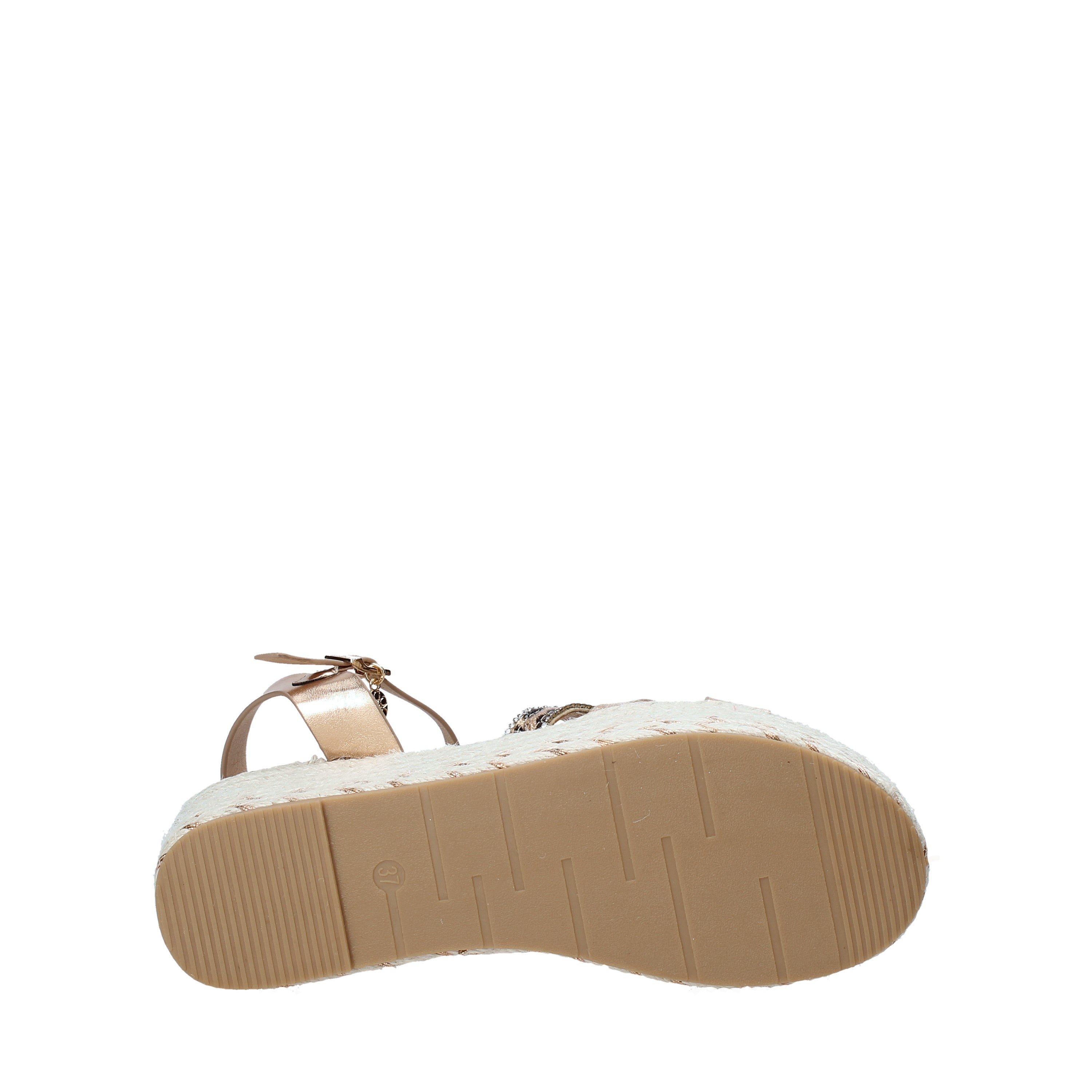Sandali zeppa Beige Gold&gold