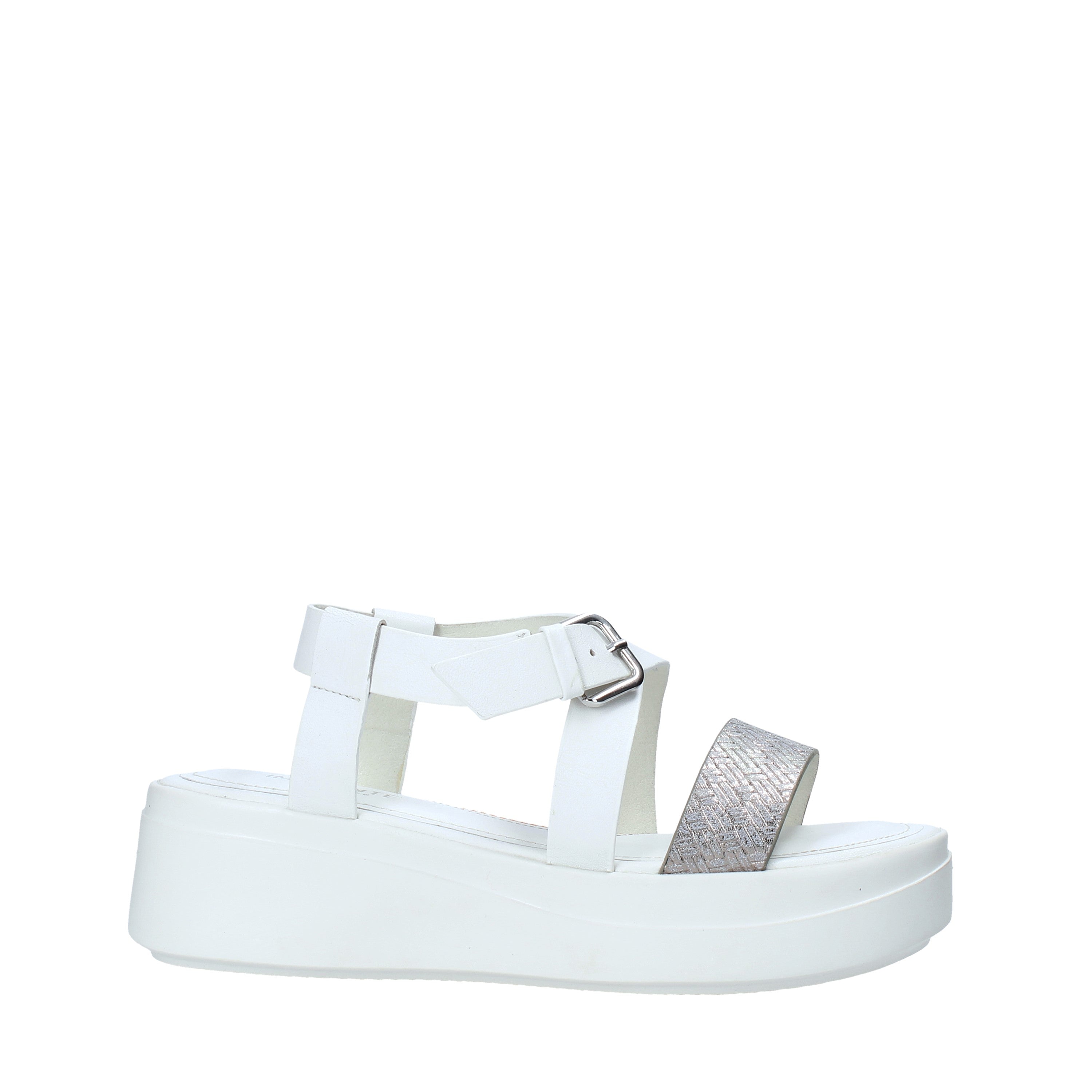 Sandali zeppa Bianco Impronte