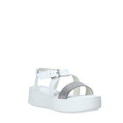 Sandali zeppa Bianco Impronte