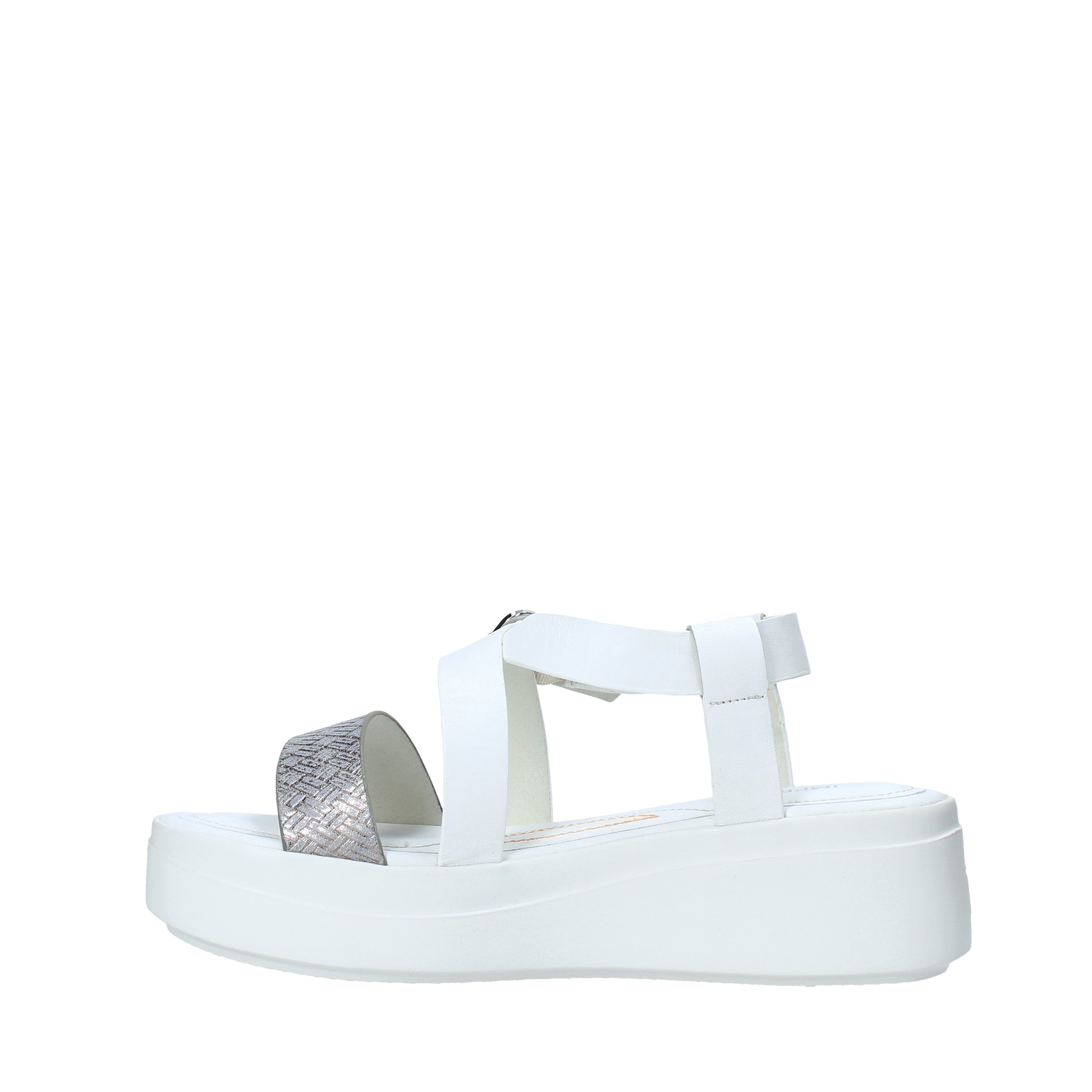 Sandali zeppa Bianco Impronte