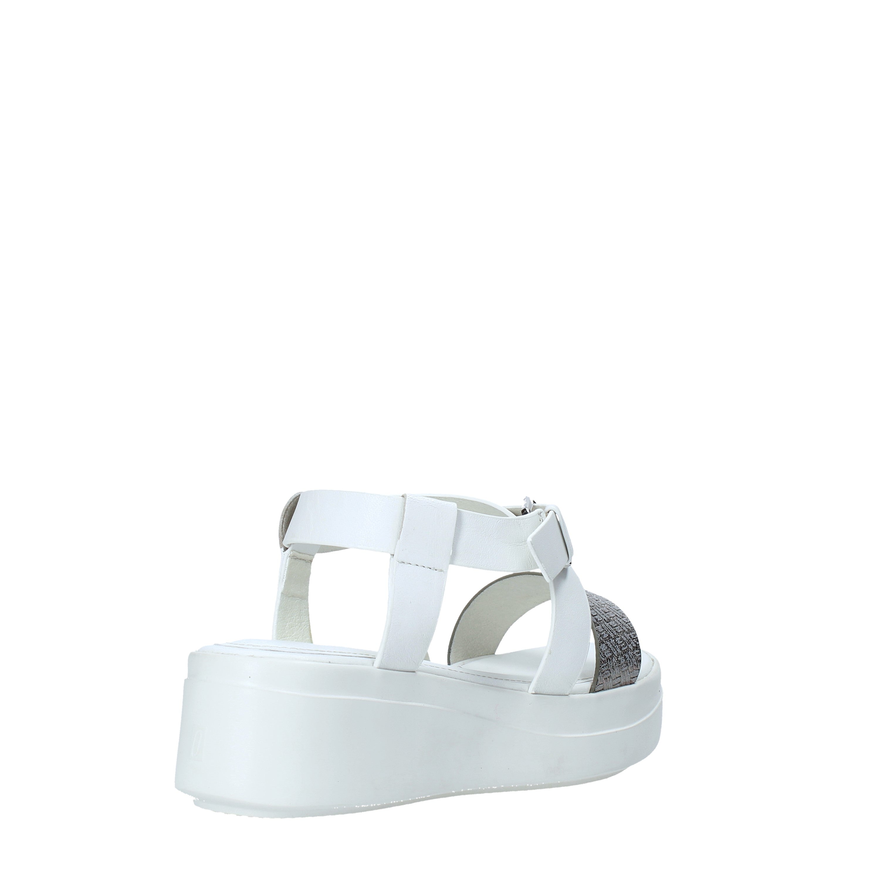 Sandali zeppa Bianco Impronte