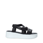 Sandali zeppa Nero Impronte