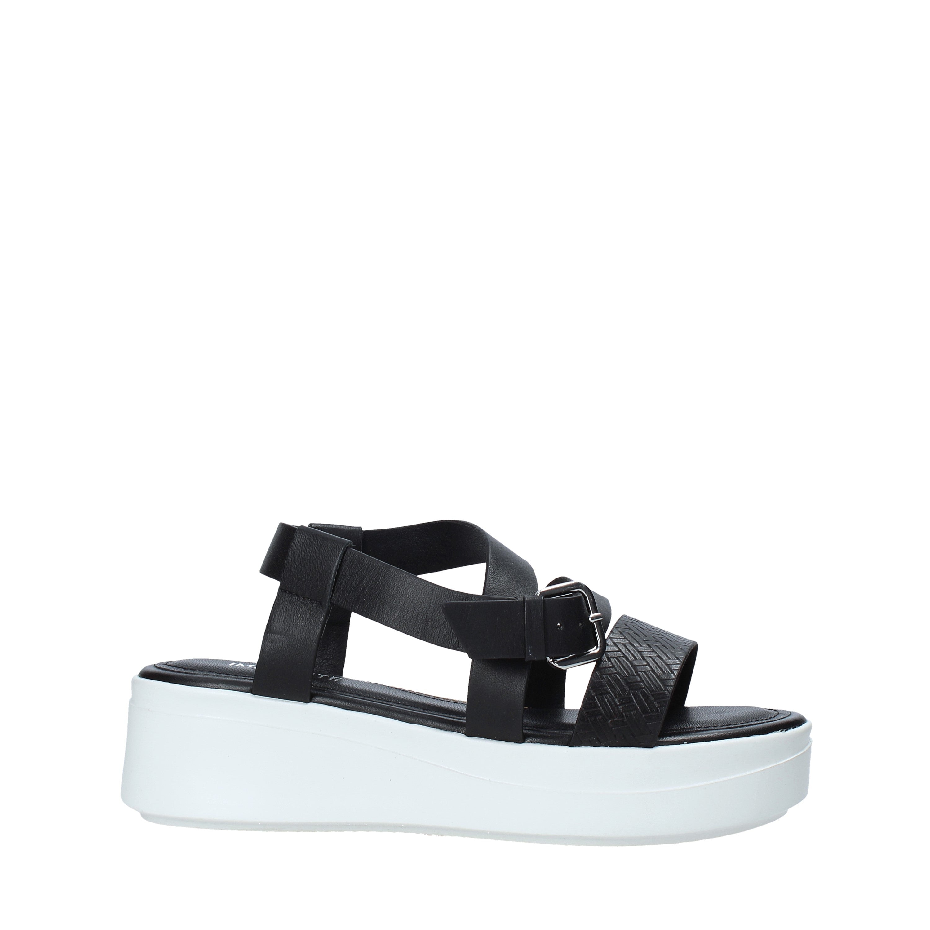 Sandali zeppa Nero Impronte