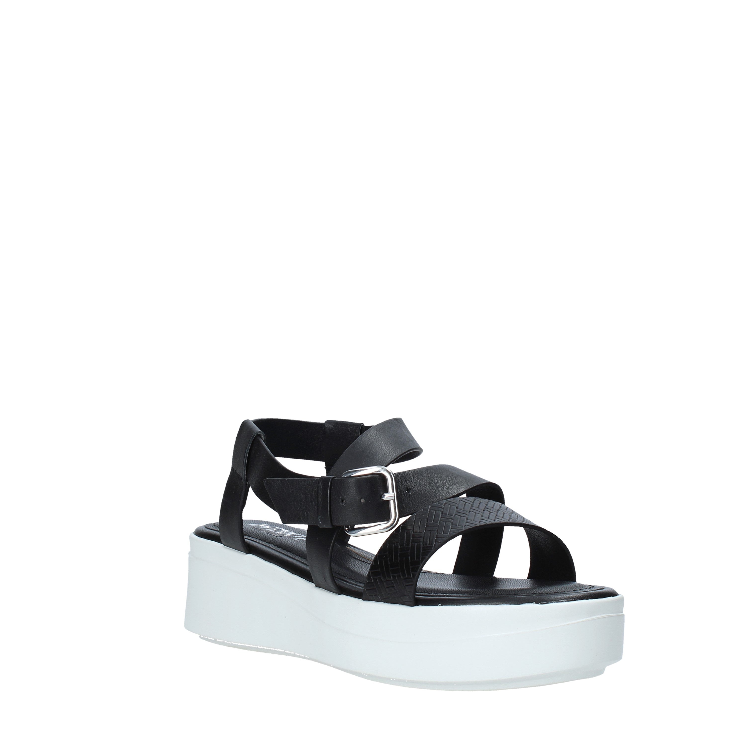 Sandali zeppa Nero Impronte