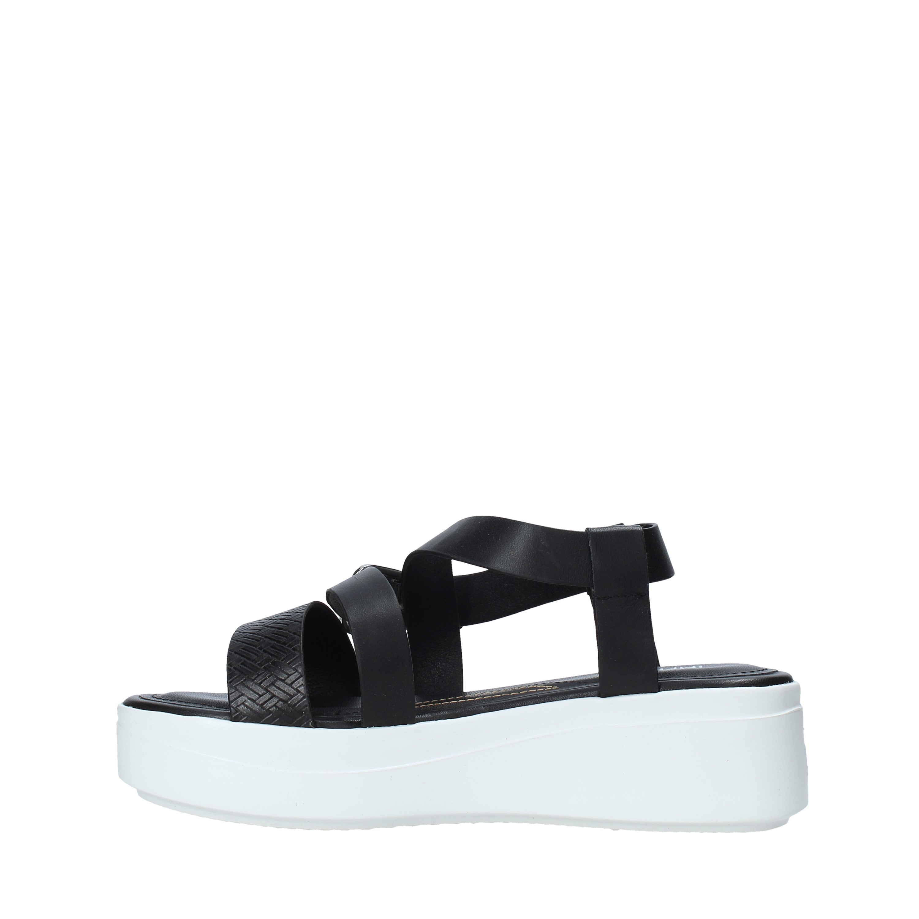 Sandali zeppa Nero Impronte