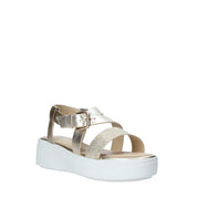 Sandali zeppa Oro Impronte