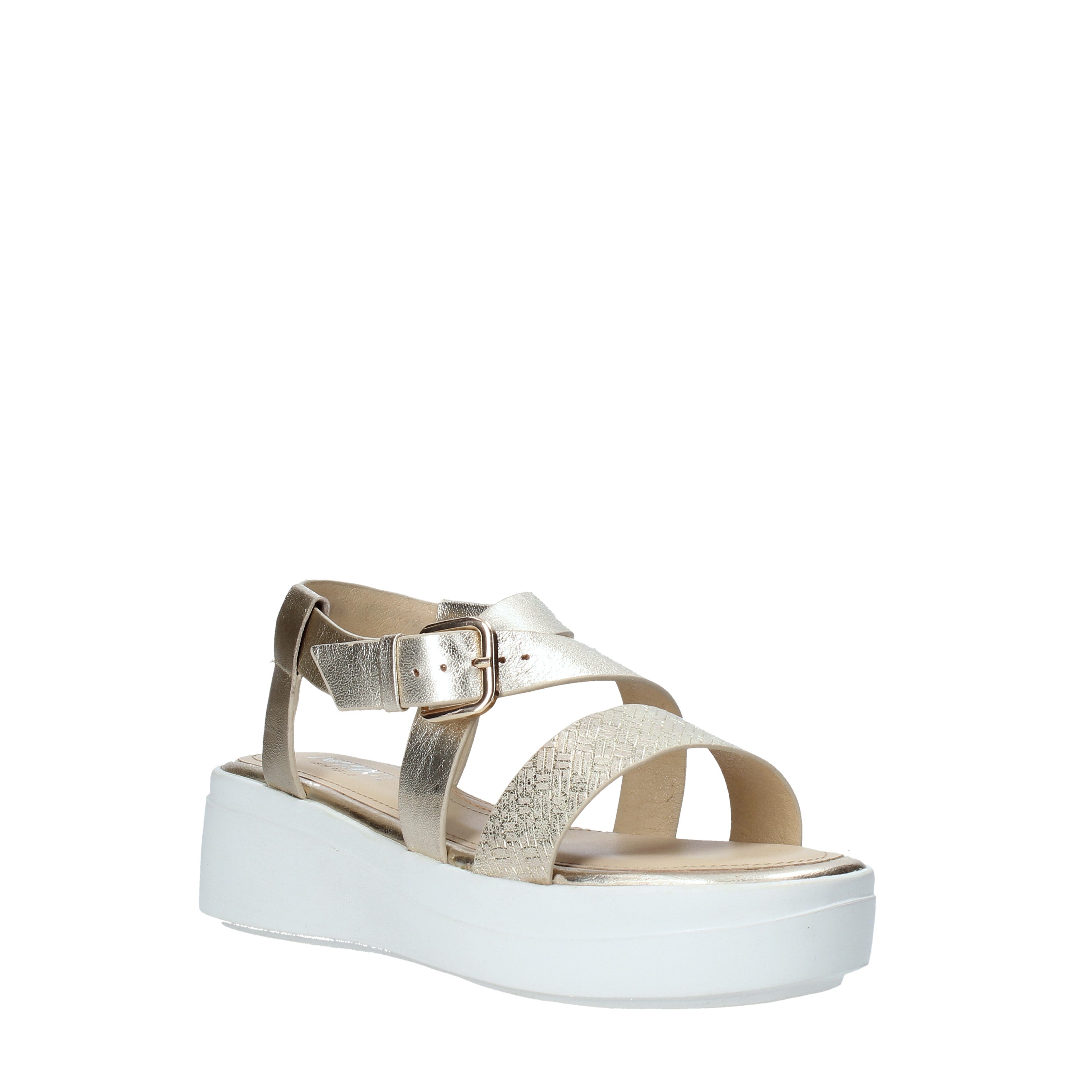 Sandali zeppa Oro Impronte