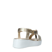 Sandali zeppa Oro Impronte