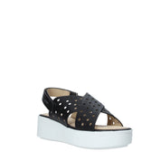 Sandali zeppa Nero Impronte