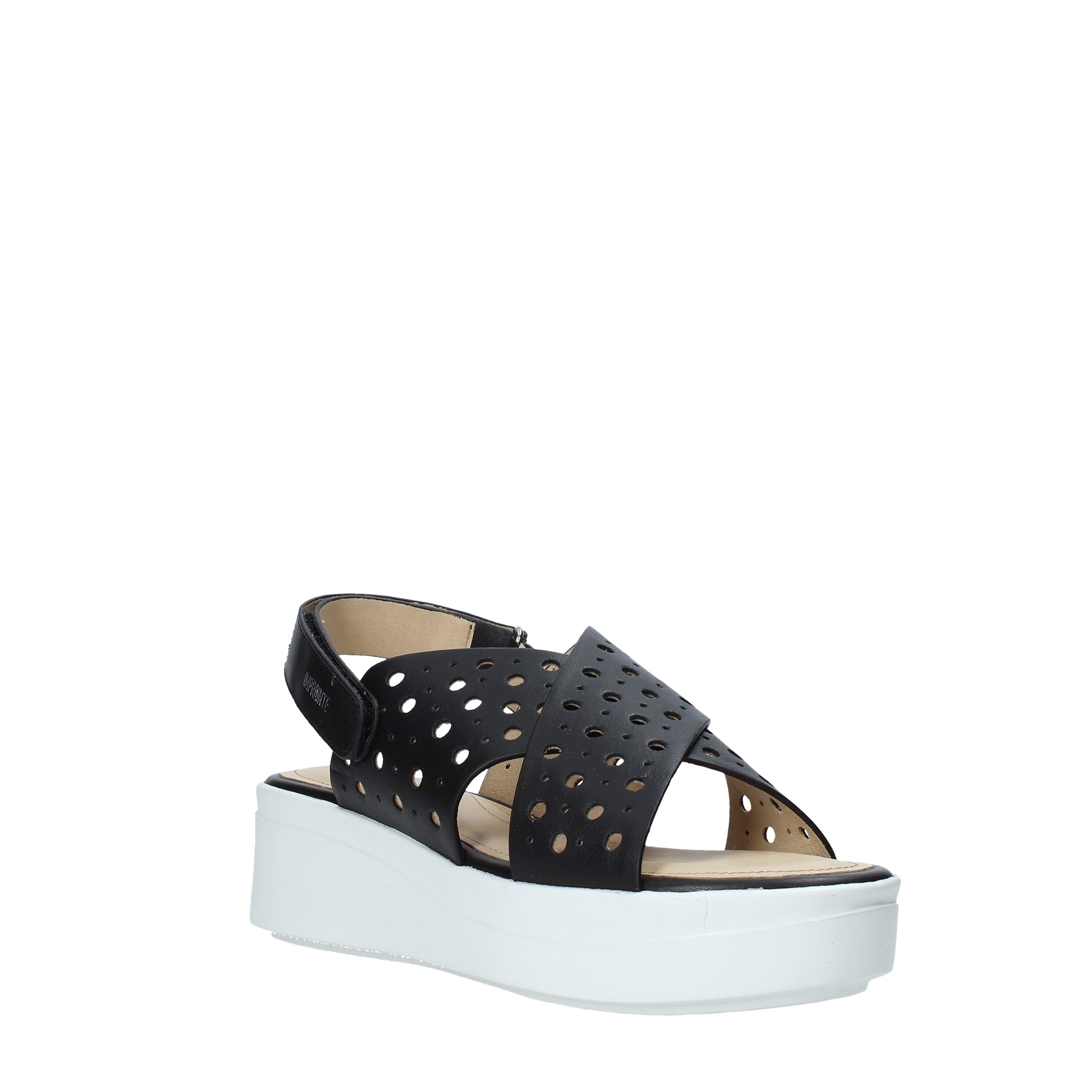 Sandali zeppa Nero Impronte