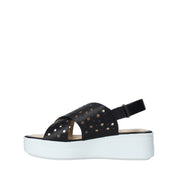 Sandali zeppa Nero Impronte