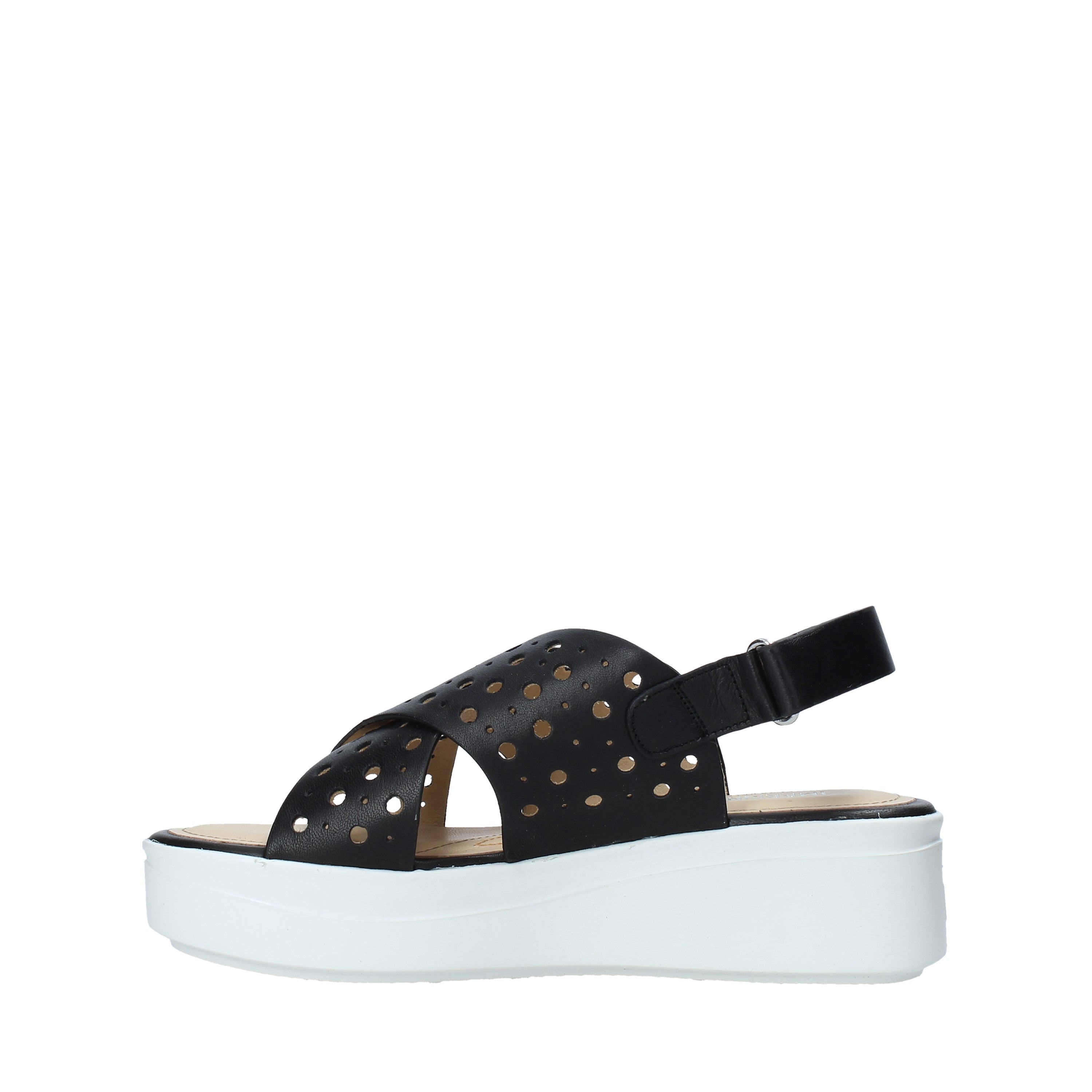 Sandali zeppa Nero Impronte