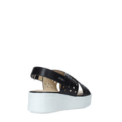 Sandali zeppa Nero Impronte