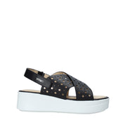 Sandali zeppa Nero Impronte