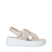 Sandali zeppa Rosa Impronte