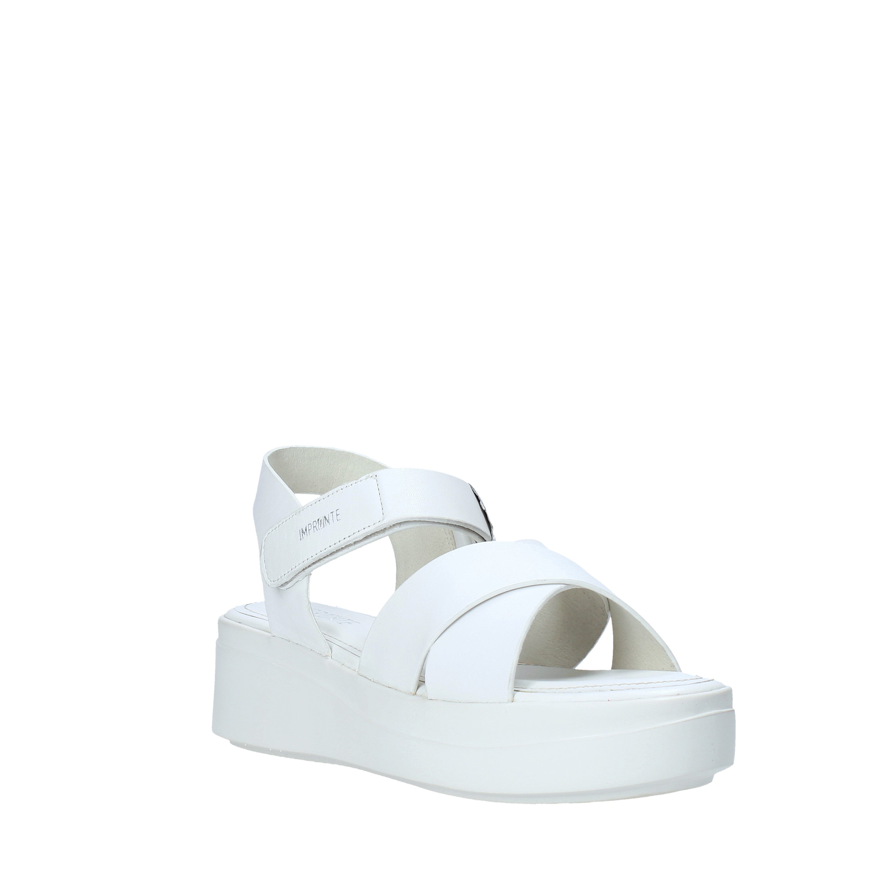 Sandali zeppa Bianco Impronte