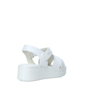 Sandali zeppa Bianco Impronte