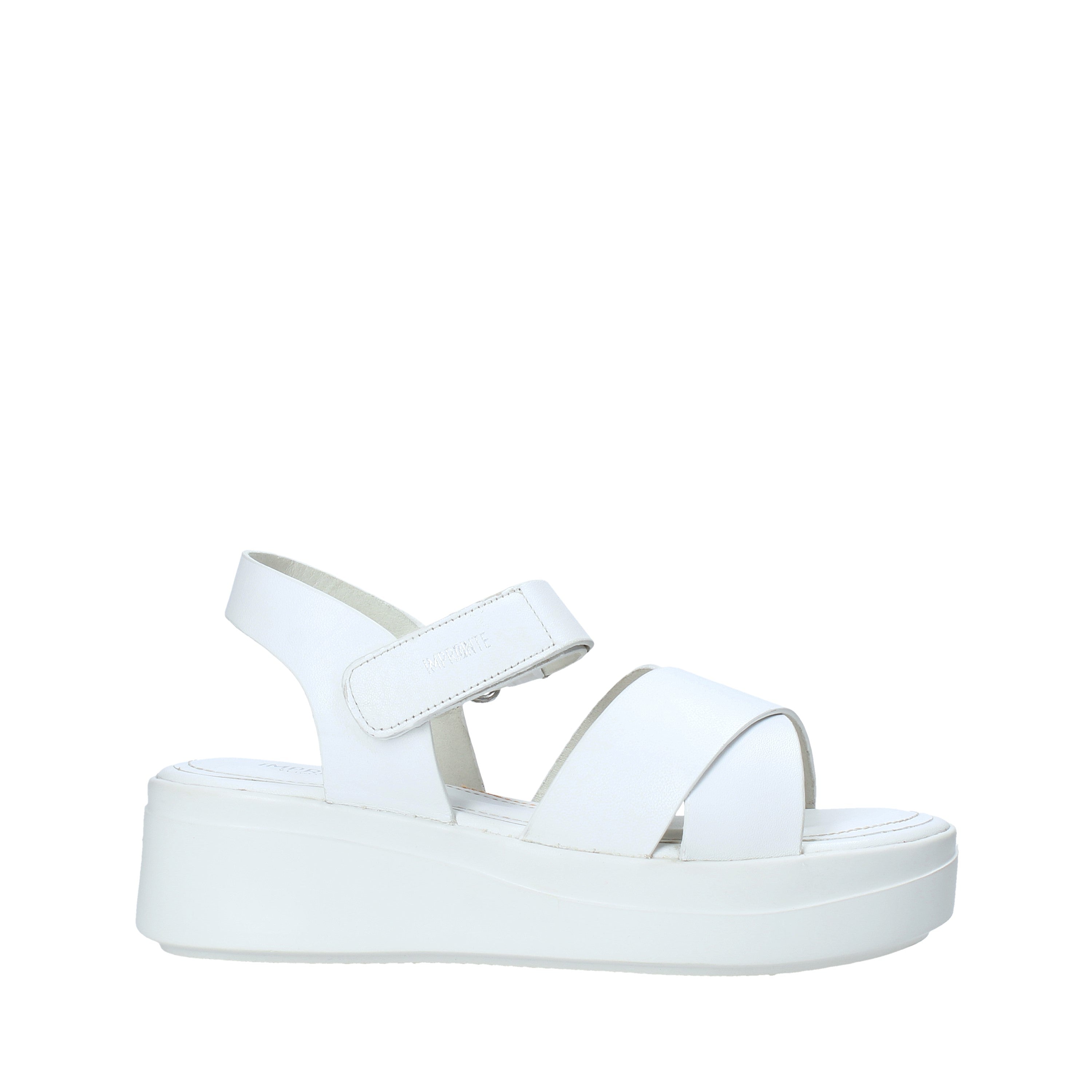 Sandali zeppa Bianco Impronte