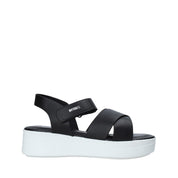 Sandali zeppa Nero Impronte