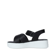 Sandali zeppa Nero Impronte