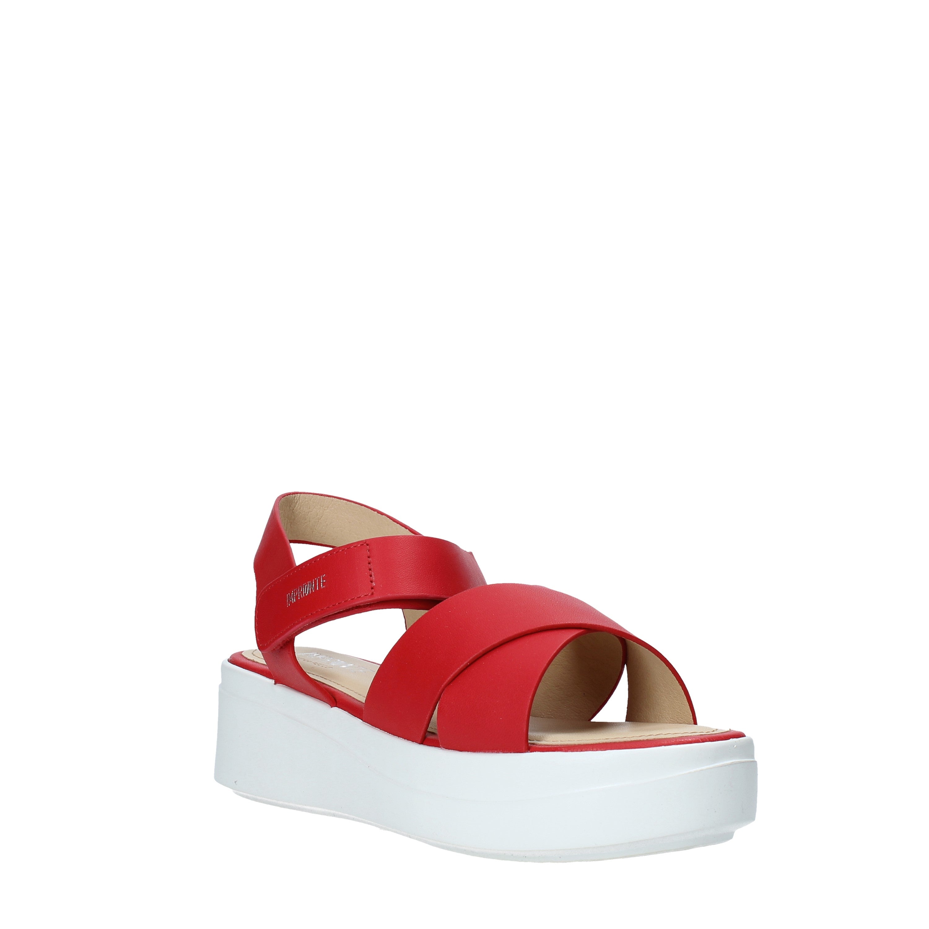 Sandali zeppa Rosso Impronte