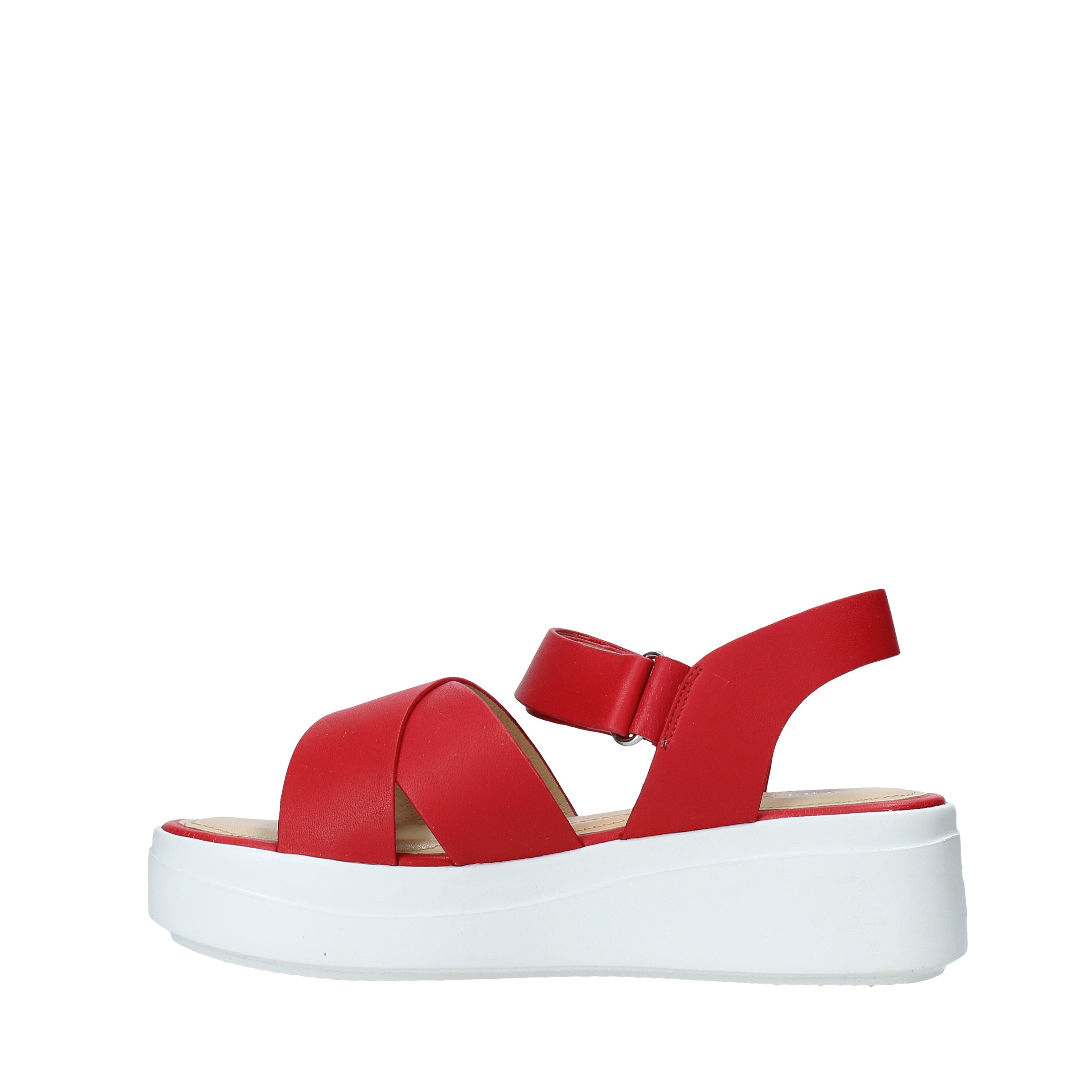 Sandali zeppa Rosso Impronte