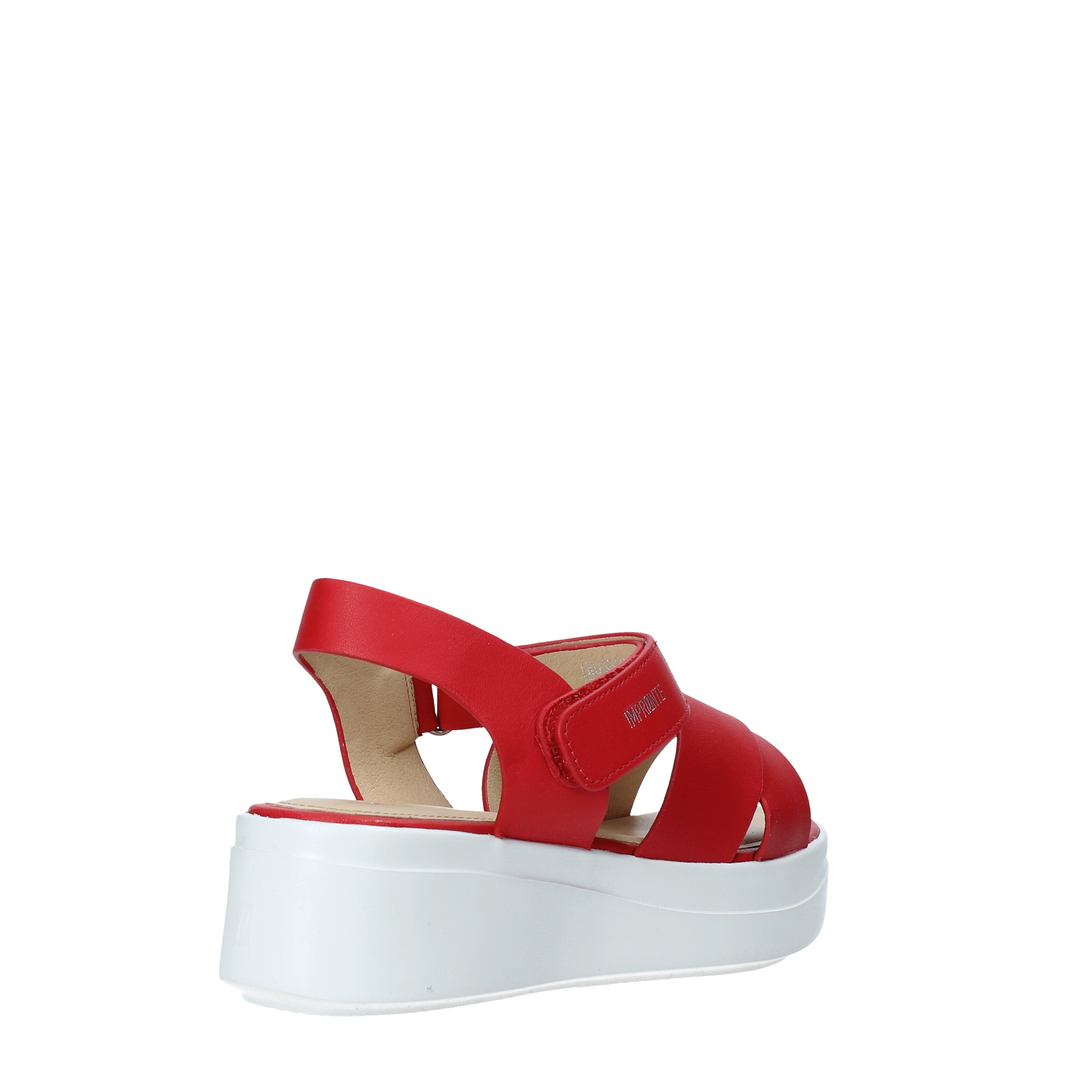 Sandali zeppa Rosso Impronte