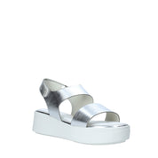 Sandali zeppa Argento Impronte