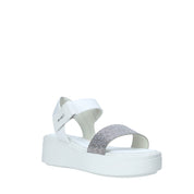 Sandali zeppa Bianco Impronte