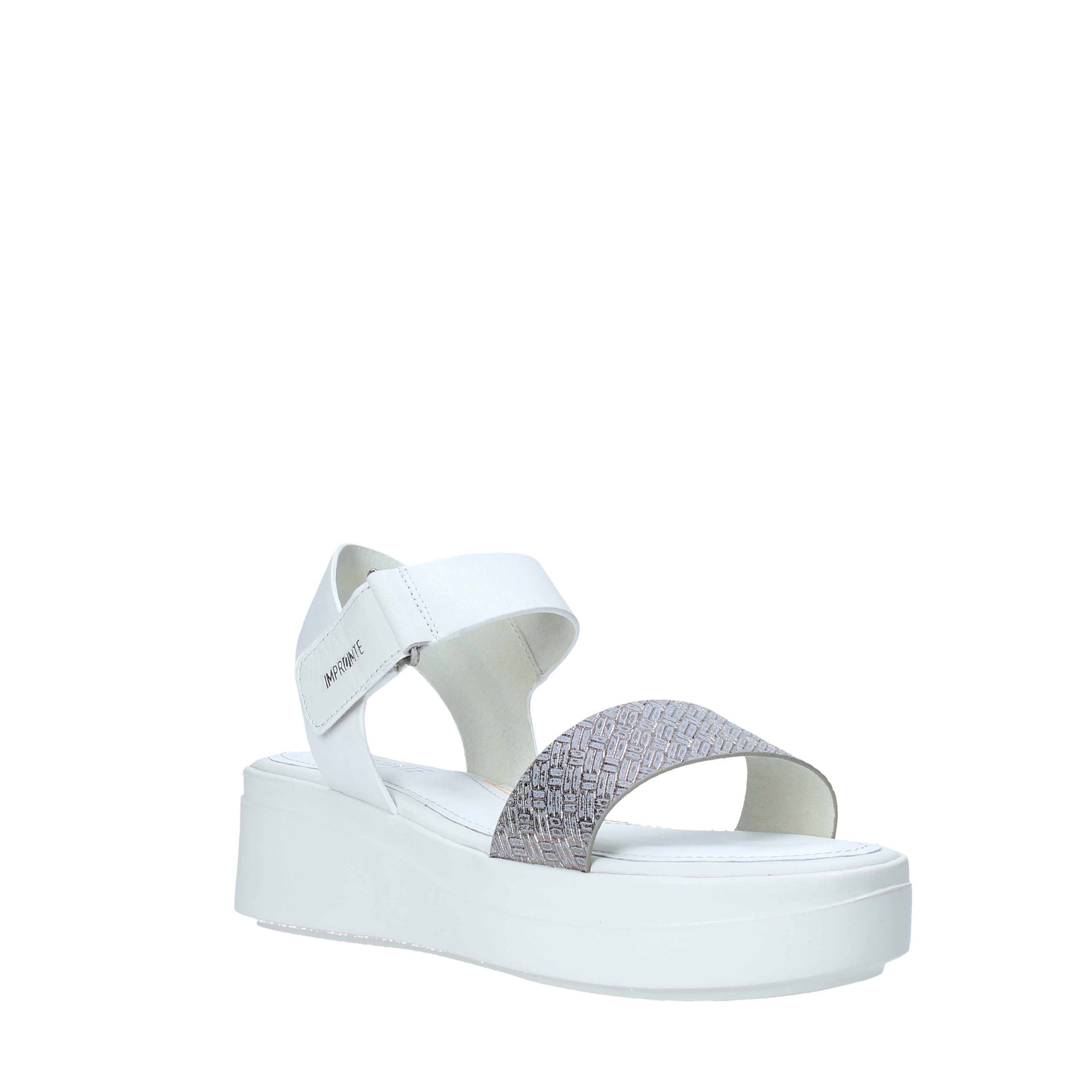 Sandali zeppa Bianco Impronte