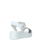 Sandali zeppa Bianco Impronte