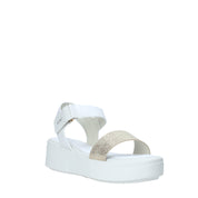 Sandali zeppa Bianco Oro Impronte