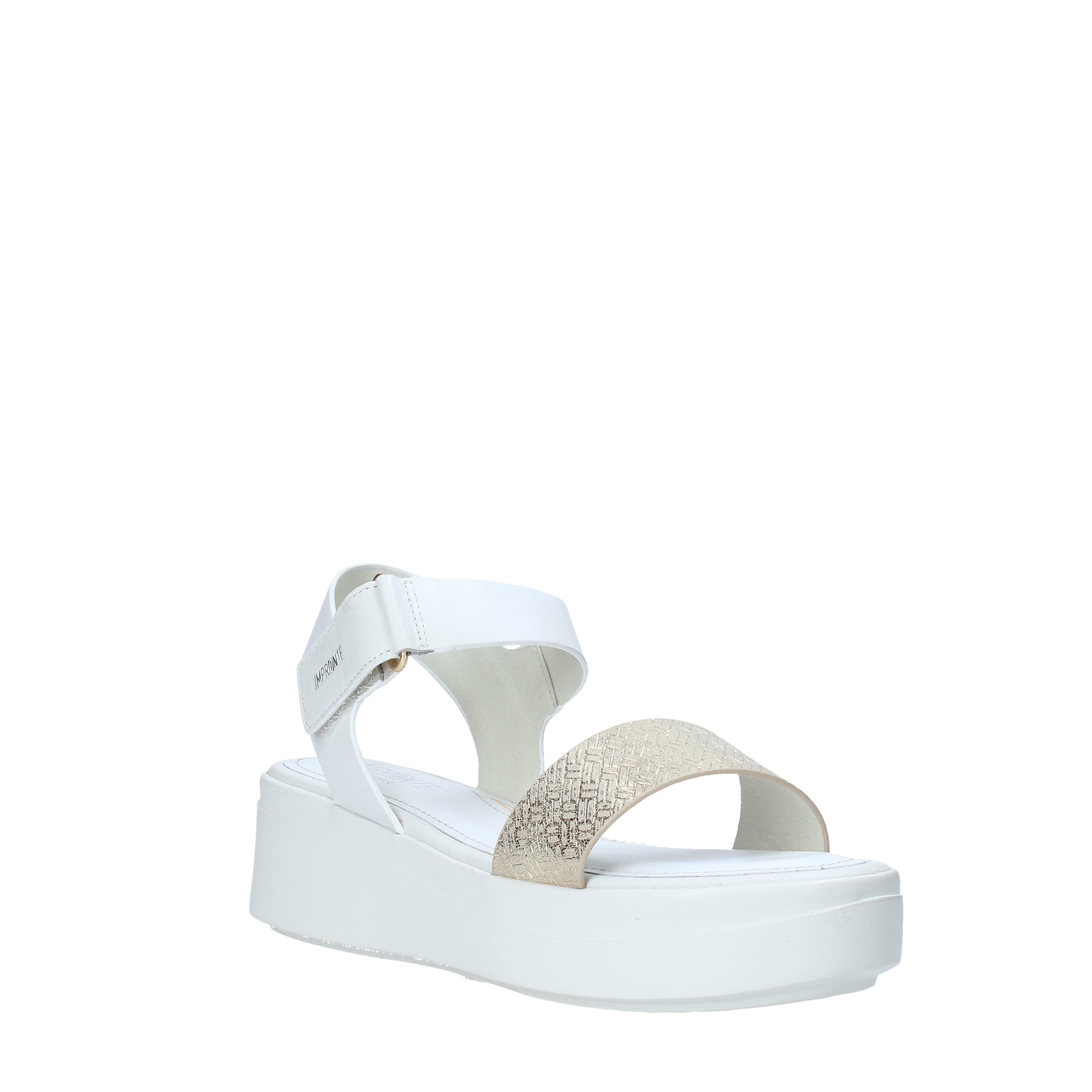 Sandali zeppa Bianco Oro Impronte