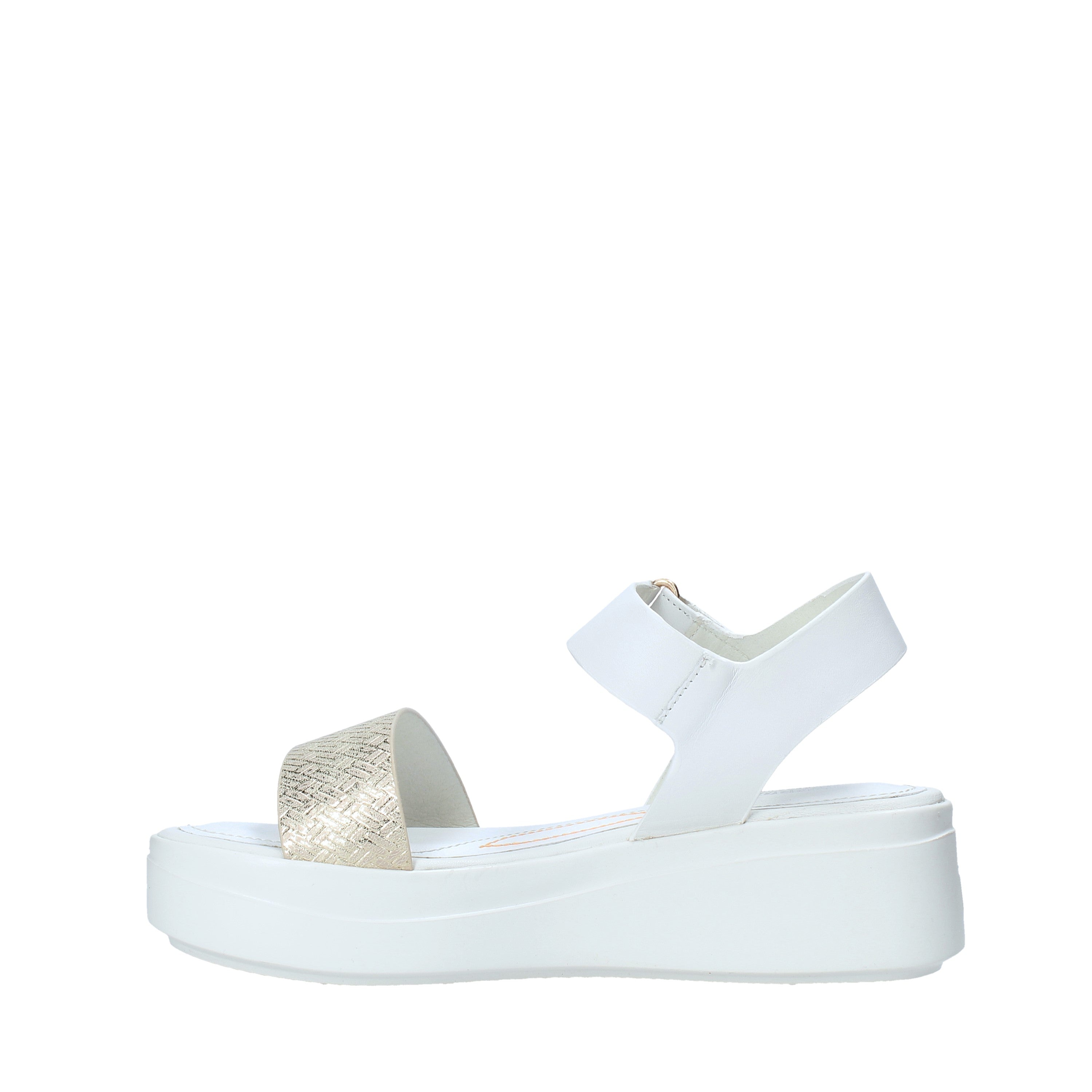 Sandali zeppa Bianco Oro Impronte