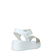 Sandali zeppa Bianco Oro Impronte