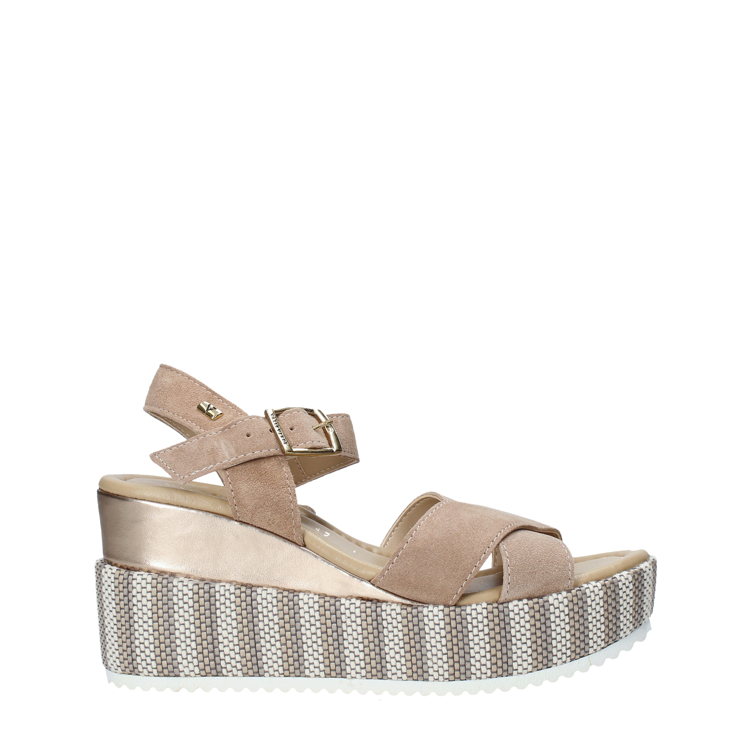 Sandali zeppa Beige Valleverde