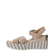 Sandali zeppa Beige Valleverde