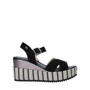 Sandali zeppa Nero Valleverde