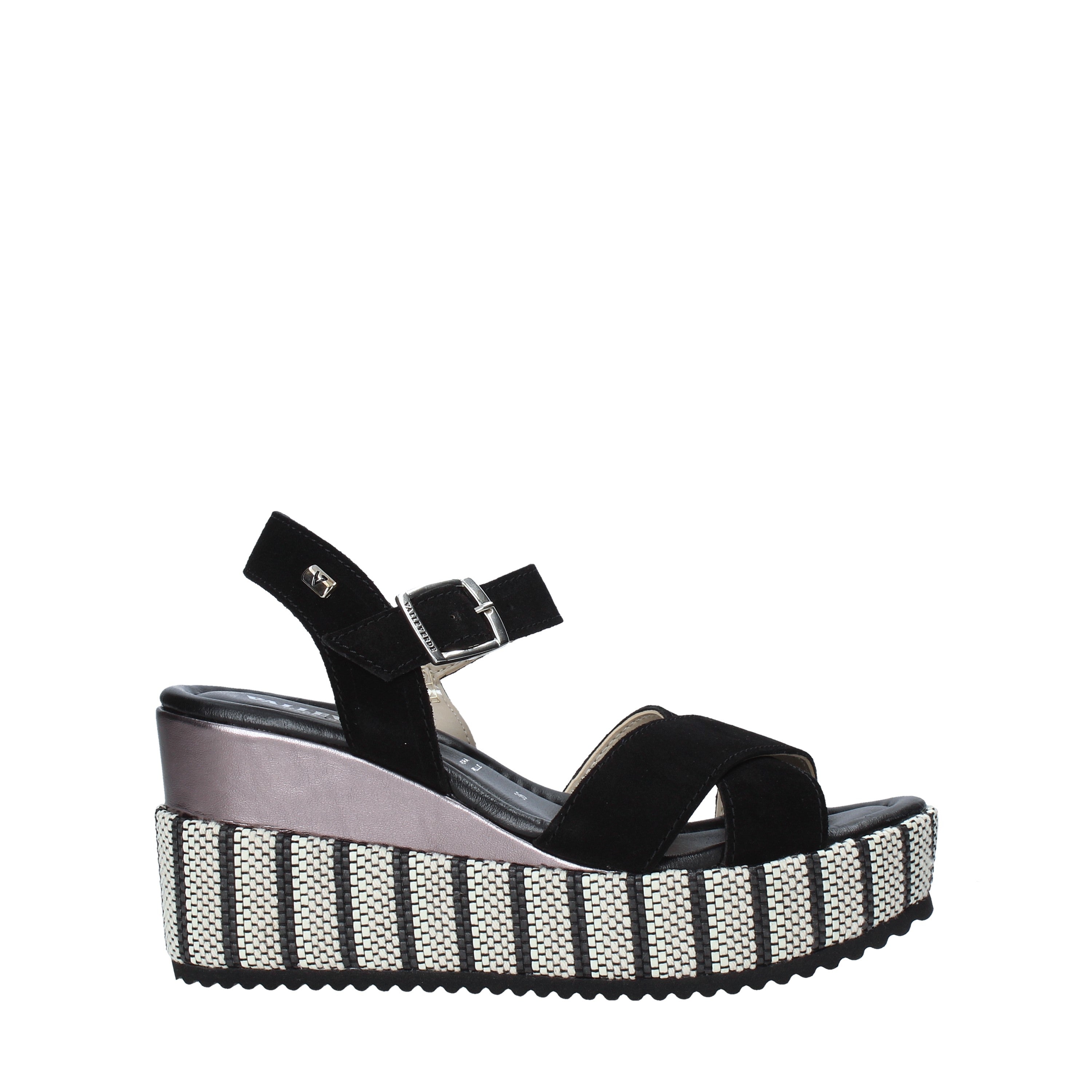 Sandali zeppa Nero Valleverde