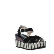 Sandali zeppa Nero Valleverde