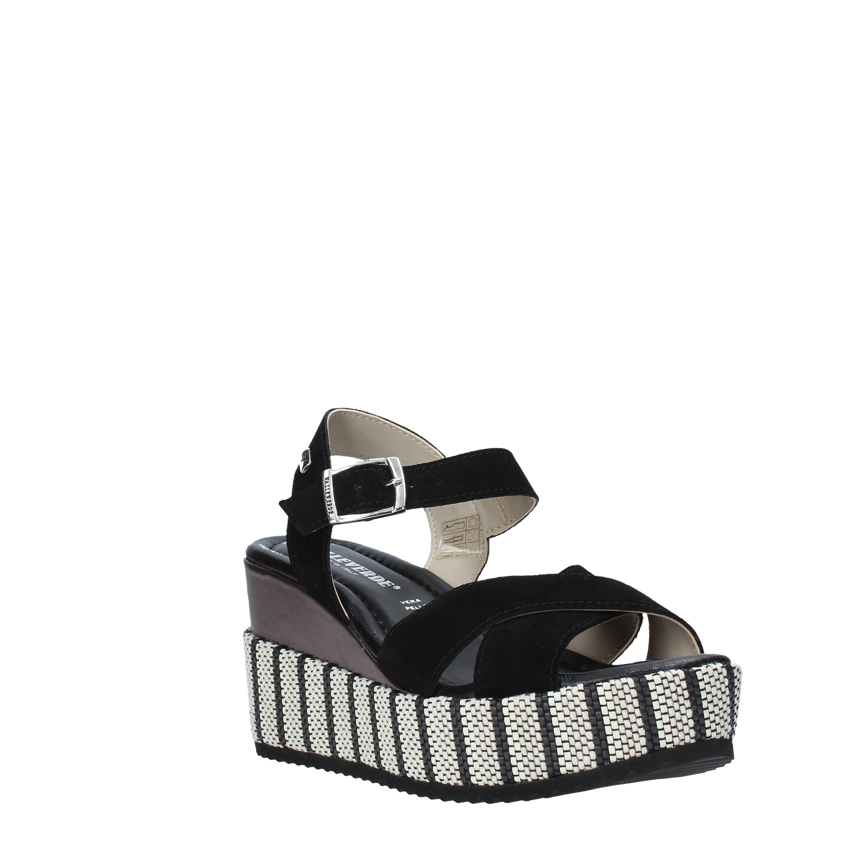 Sandali zeppa Nero Valleverde