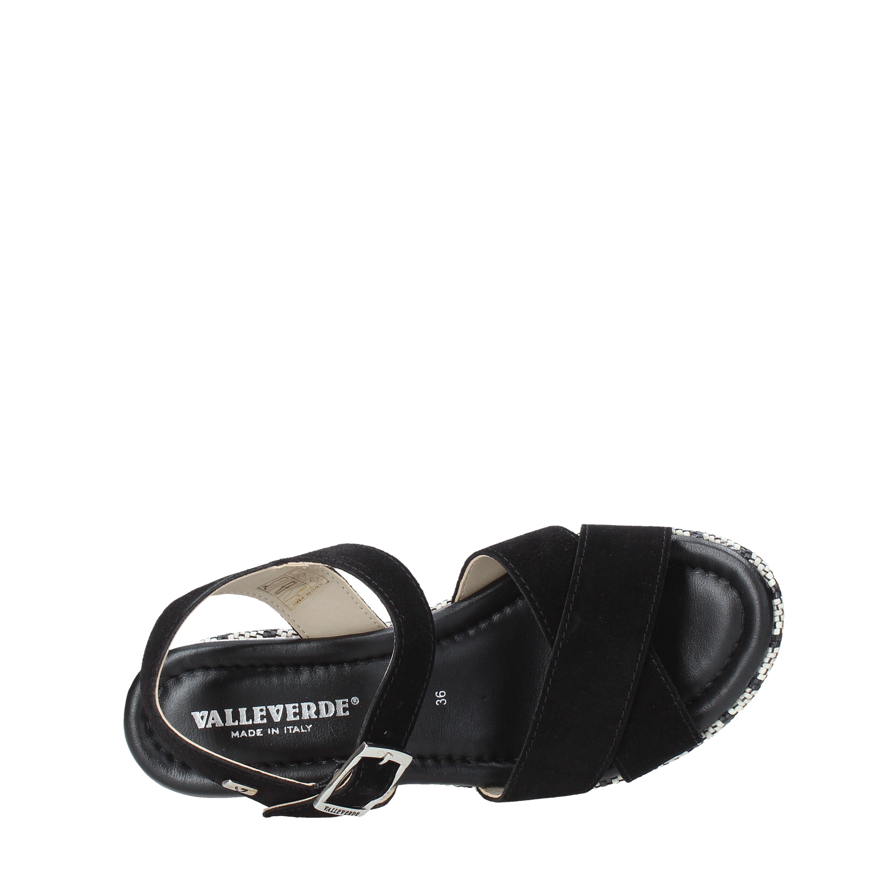 Sandali zeppa Nero Valleverde