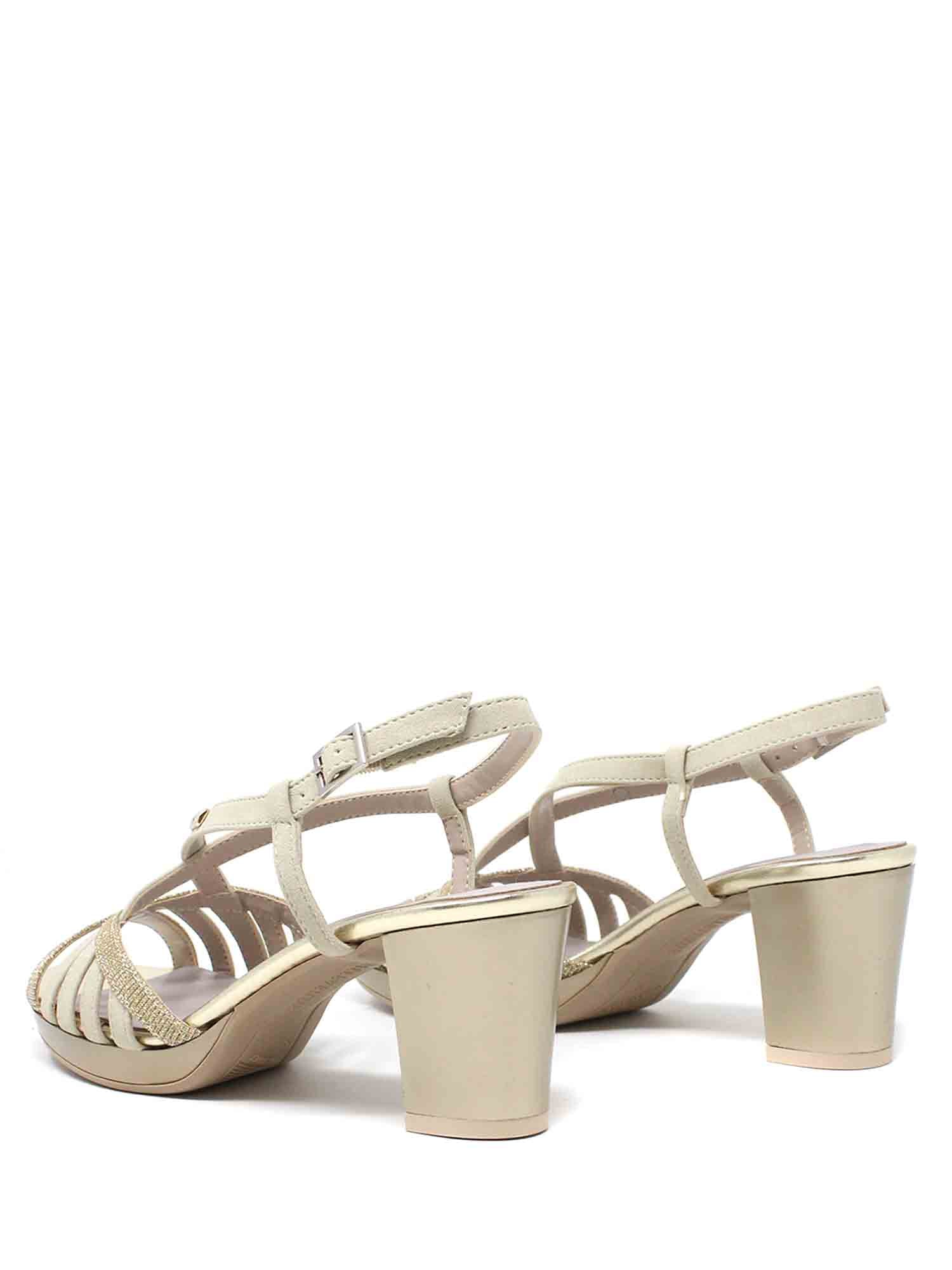 Sandali tacco Beige Valleverde